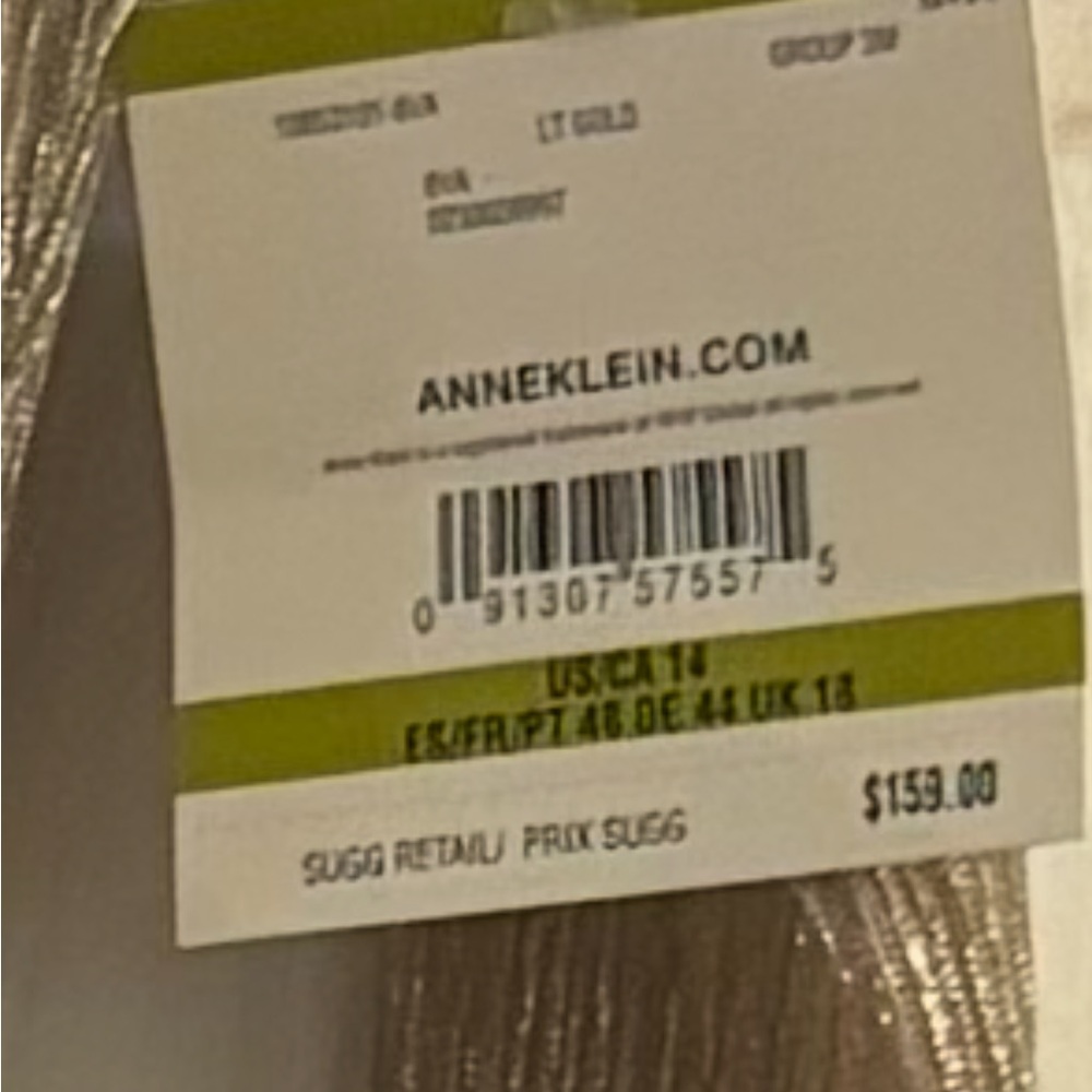 Anne Klein Shimmering Gold Dress